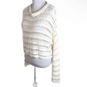 NWOT White Open Knit Sweater